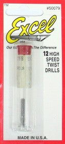 Excel Hobby 50079 .0145" (.369mm) Steel Twist Drill (12/Vial)