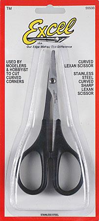 Excel Hobby 55533 All Scale Light Duty Stainless Steel Scissors -- 5-1/2" Curved w/Lexan Handles