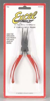 Excel Hobby 55590 All Scale Spring Loaded Soft Grip Pliers -- 5-3/16" Bent-Nose, Carded