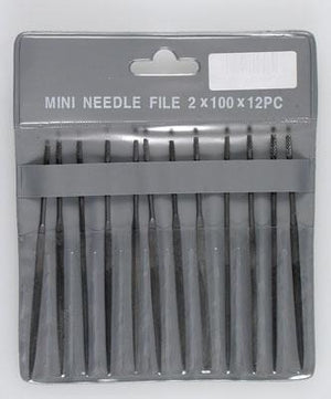 Excel Hobby 55608 All Scale 4", Cut #2 Needle Files -- 12 Mini Files, Pouch