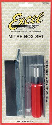 Excel Hobby 55666 All Scale Mitre Box -- With K5 Handle & Saw Blade (Carded)