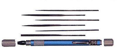 Excel Hobby 70001 All Scale Aluminum File Handle w/6 Assorted Mini Needle Files -- Carded