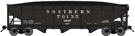 Bluford Shops 74003 N Scale 70-Ton Offset-Side 3-Bay Hopper with Load 3-Pack - Ready to Run -- Southern Railway (Appalachia Div., black)