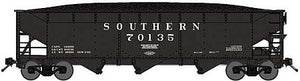 Bluford Shops 74003 N Scale 70-Ton Offset-Side 3-Bay Hopper with Load 3-Pack - Ready to Run -- Southern Railway (Appalachia Div., black)