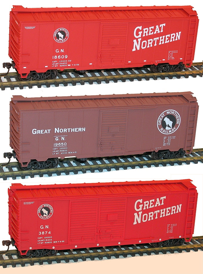 Accurail 8084 Ho 40'Boxcar Gn 3#Set