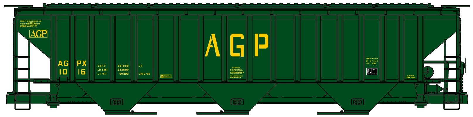 Accurail 6546 Ho Ps Cvd Hopper Agri-Grain