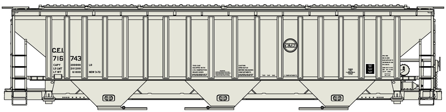 Accurail 80991 Ho Ps Cvd Hopper C&Ei