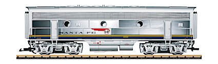 LGB 20587 G Scale EMD F7B - Sound and DCC -- Santa Fe (Bluebonnet; silver, blue, yellow)