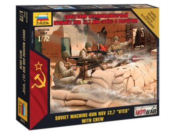 Zvezda 7411 1/72 Soviet Modern MG NSV 12,7 UTES w/3 Crew (Snap) (D)