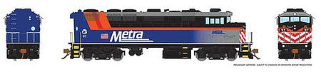 Rapido Trains 19512 HO Scale GMD F59PH - LokSound and DCC -- Chicago Metra #99 (2017; blue, black, orange, red)