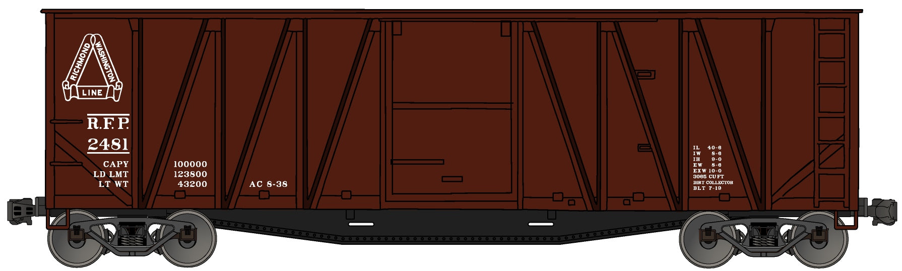 Accurail 4324 Ho 40'Ob Wood Boxcar Rf&P
