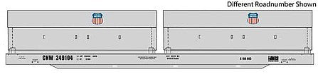 Walthers Proto 105258 HO Scale 50' Evans Cushion Coil Car - Ready to Run -- Union Pacific(R) CNW(TM) #249151 (Angled Hoods, gray, Small UP Shield)