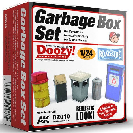 AK Interactive DZ10 1/24 Doozy Series: Garbage Cans Set (5) (Resin) (D)