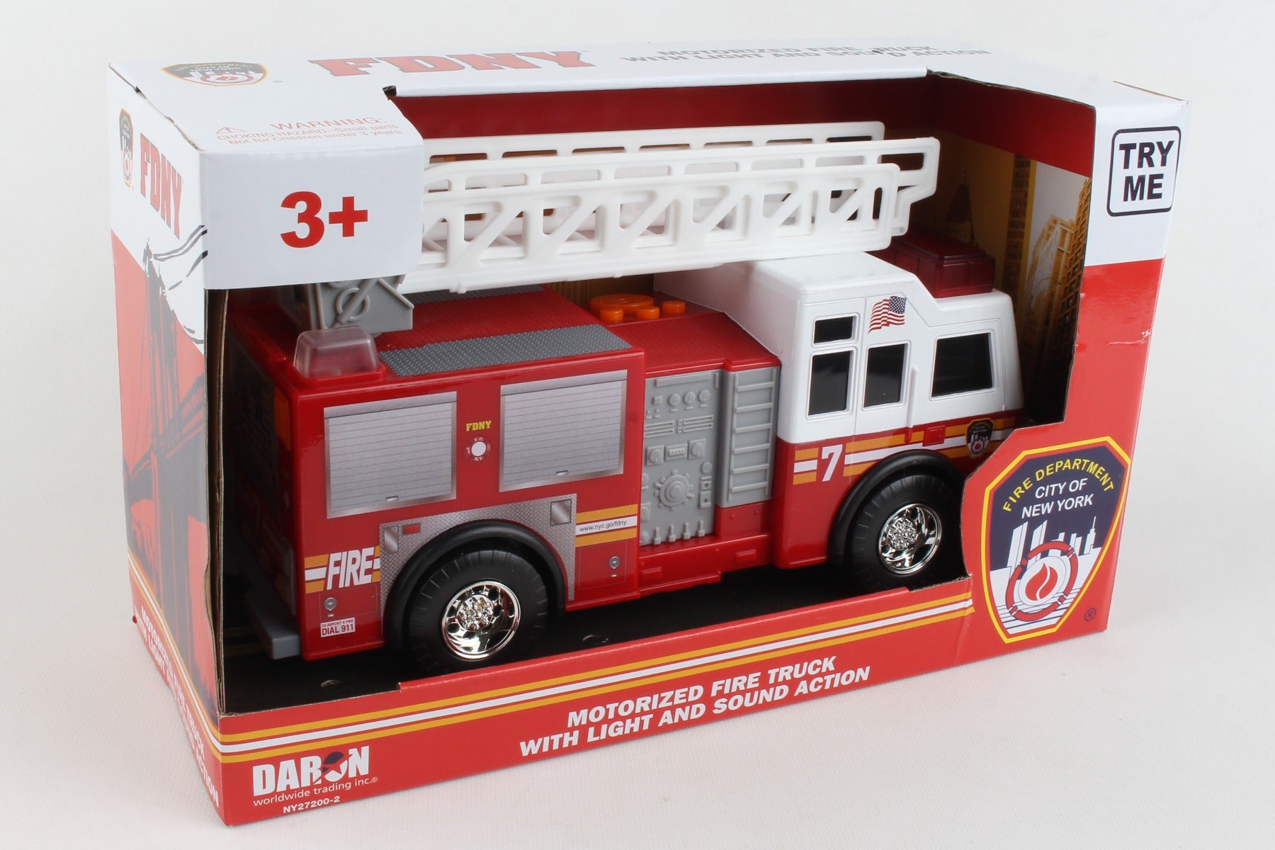 Daron NYC Motorized Vehicles NY27200-2 Fdny Motorized Ladder Truck With Lights & Sound