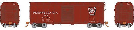 Rapido Trains 123004 HO Scale Class X31A Single-Door Boxcar 6-Pack - Ready to Run -- Pennsylvania Railroad Set 1 (Tuscan, Late Shadow Keystone)