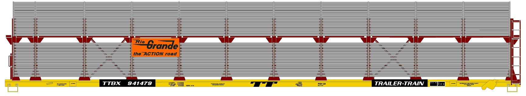 Accurail 9415 Ho 89' Bi-Level Auto Rack Drgw