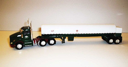 Trucks 'N Stuff TNS055 HO Scale Kenworth T680 Day-Cab Tractor with Cryogenic Tank Trailer - Assembled -- LP (white, green, red)