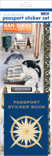Daron Passport Sticker Sets PP59174 Passport Sticker Set-San Diego (**)