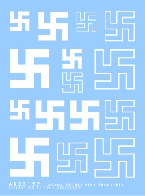 Archer Fine Transfers 35197W 1/35 Swastikas Early 10mm, 15mm, 20mm (White)