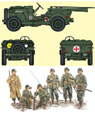 Dragon Models 6832 1/35 1/4-Ton 4x4 Ambulance Truck w/6 GI Crew