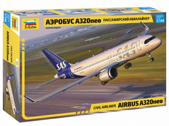 Zvezda 7037 1/144 Airbus A320neo Passenger Airliner