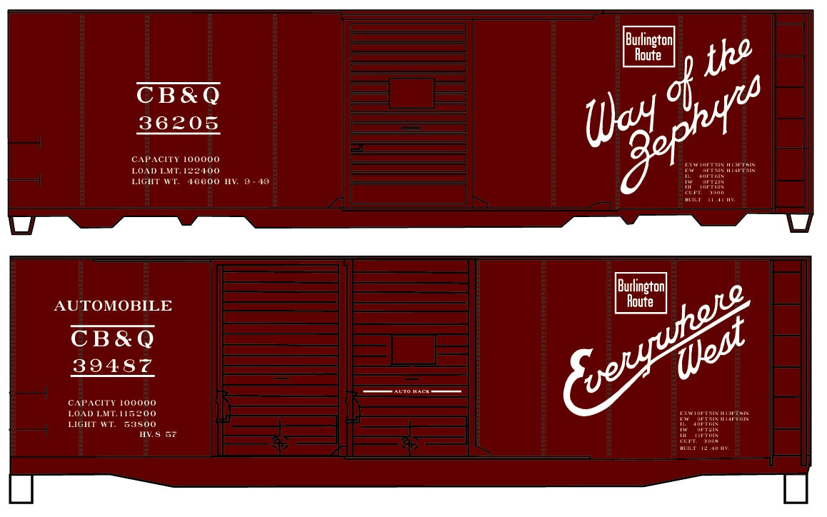 Accurail 12232 Ho 40'Steel Boxcar Cb&Q 39487