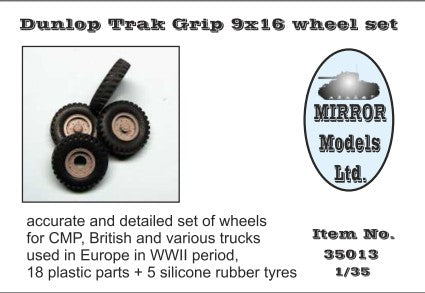 Mirror Models 35013 1/35 Dunlop Trak Grip 9x16 Wheel/Tire Set for WWII CMP/British Trucks (5) (D)