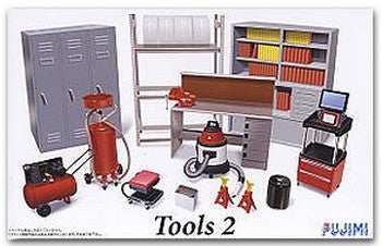 Fujimi 11371 1/24 Garage Tools Set #2 (Compressor, Shop Vac, Lockers, etc.)