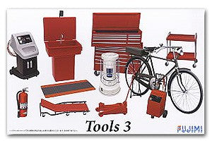 Fujimi 11373 1/24 Garage Tools Set #3 (Jack, Heater, Tool Chest, Bike, etc.)
