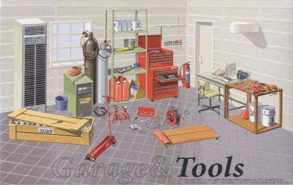 Fujimi 11668 1/24 Garage Tools Set (Welder, Hoist, Tool Chest, etc.) 