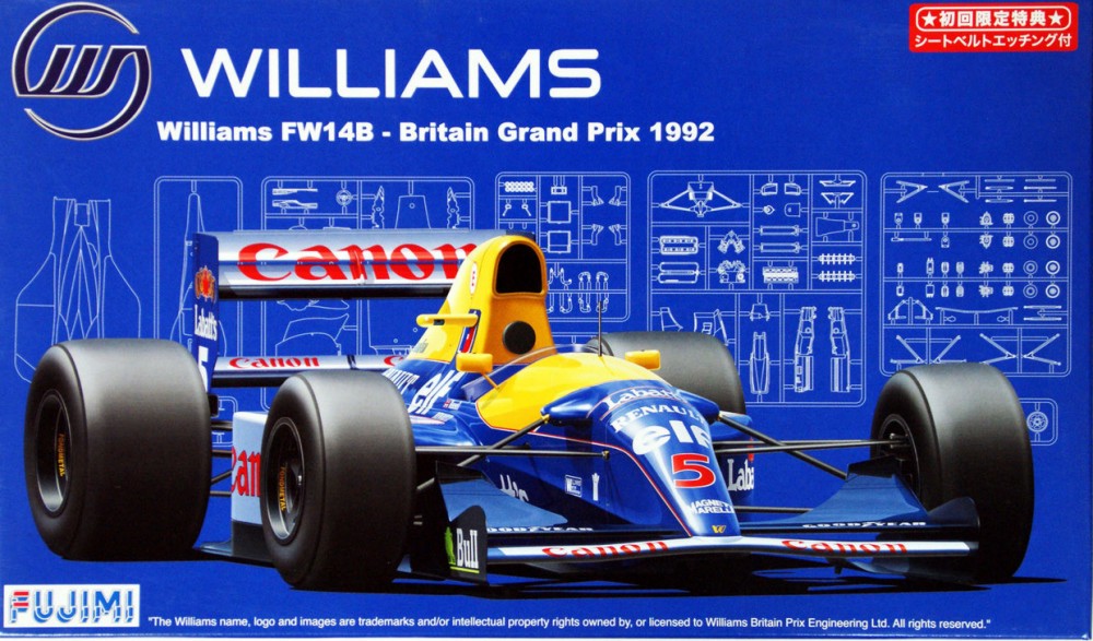 Fujimi 9052 1/20 1992 Williams FW14B Renault British GP Race Car