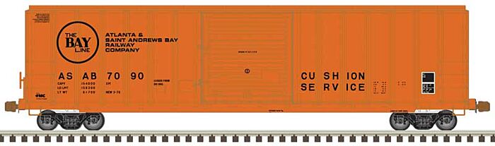 Atlas Model Railroad 50005575 N Scale FMC 5077 Single-Door Boxcar - Ready to Run -- Atlanta & St. Andrews Bay 7095 (orange, black)