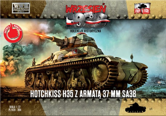 First to Fight 94 1/72 WWII Hotchkiss H35 Tank w/37mm SA38 Gun