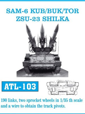 Friulmodel 103 1/35 SAM6 KUB, BUK, TOR ZSU23 Shilka Track Set (190 Links & 2 Sprocket Wheels)