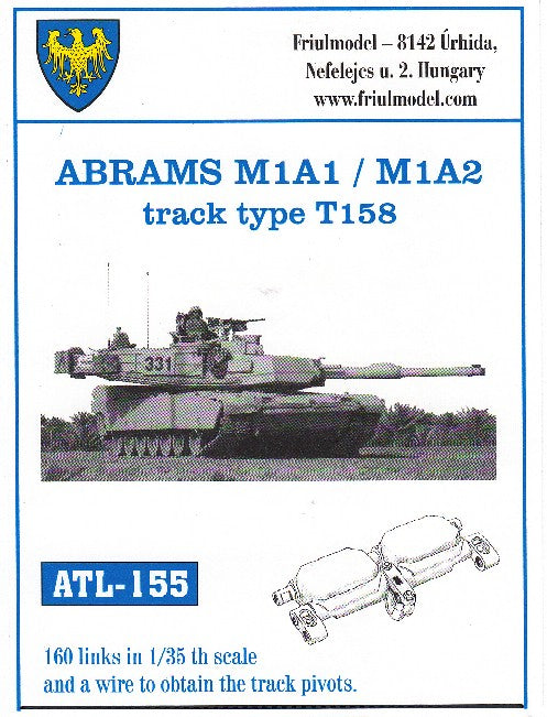 Friulmodel 155 1/35 Abrams M1A1/M1A2 Type T158 Track Set (160 Links)