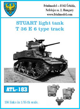 Friulmodel 183 1/35 Stuart Light Tank T36 E6 Type Track Set (136 Links) (D)
