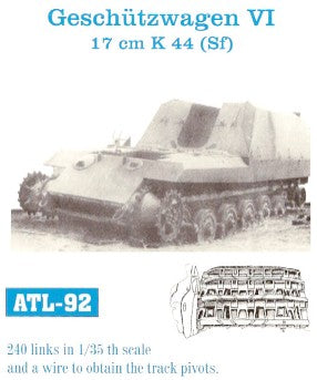 Friulmodel 92 1/35 Geschutzwagen VI 17cm K44 (Sf) Track Set (240 Links)
