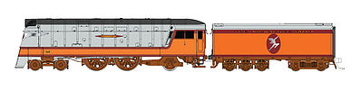 Fox Valley Models 10015 HO Scale Class A Streamlined 4-4-2 w/LokSound & DCC -- Milwaukee Road #1 (orange, maroon, Indian Logo, gold Number)