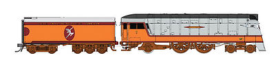 Fox Valley Models 10016 HO Scale Class A Streamlined 4-4-2 w/LokSound & DCC -- Milwaukee Road #4 (orange, maroon, Indian Logo, gold Number, Half Moon)