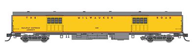 Fox Valley Models 10091 HO Scale Milwaukee Road 1935-Built Express Car - Ready to Run -- Milwaukee Road #1101 (UP Streamliner Scheme; Armour Yellow, gray; REA Letters)