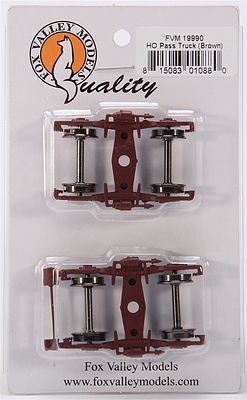 Fox Valley Models 19990 HO Scale Passenger Car Truck Set w/Metal Wheels & Attached Generator on One Truck -- Brown 1 Pair