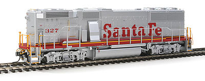Fox Valley Models 20151 HO Scale EMD GP60B - Standard DC -- Santa Fe #327 (Warbonnet; silver, red)