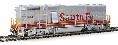 Fox Valley Models 20153 HO Scale EMD GP60B - Standard DC -- Santa Fe #340 (Warbonnet; silver, red)