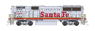 Fox Valley Models 20158 HO Scale EMD GP60B - Standard DC -- Santa Fe #325 (Warbonnet, silver, red)
