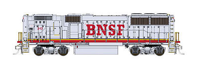 Fox Valley Models 20160 HO Scale EMD GP60B - Standard DC -- Burlington Northern Santa Fe #325 (Warbonnet, silver, red, Large BNSF)