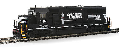 Fox Valley Models 20504 HO Scale EMD GP60 - Standard DC -- Norfolk Southern #7140 (Operation Lifesaver, black, white)