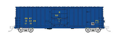 Fox Valley Models 30042 HO Scale Soo Line-Built 7-Post Plug-Door Boxcar w/X Panel Roof - Ready to Run -- CSX Transportation #134223 (blue, Reporting Marks Only)