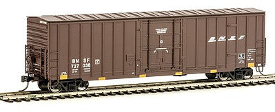 Fox Valley Models 30242 HO Scale Soo Line-Built 7-Post Plug-Door Boxcar w/Diagonal-Panel Roof - Ready to Run -- Burlington Northern & Santa Fe #727038 (Boxcar Red, Wedge Logo)