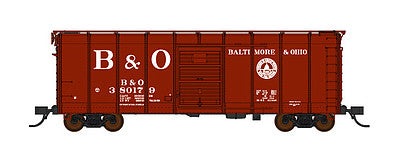 Fox Valley Models 30350 HO Scale B&O Class M-53 Wagontop Boxcar w/Youngstown Doors - Ready to Run -- Baltimore & Ohio #381797 (Post War 1946-55, Boxcar Red, 13 States Logo)