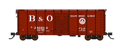 Fox Valley Models 30351 HO Scale B&O Class M-53 Wagontop Boxcar w/Youngstown Doors - Ready to Run -- Baltimore & Ohio #380942 (Boxcar Red, No Small B&O, 13 States, Billboard B&O